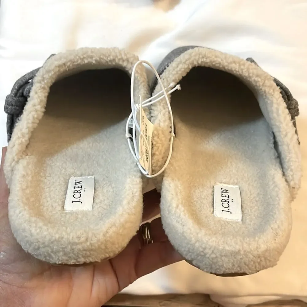 J.Crew Cream Fleece Slippers